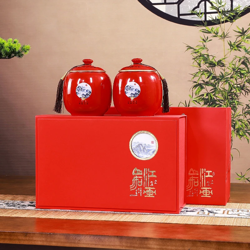 陶瓷罐茶叶礼盒装空盒通用一斤装绿茶红茶毛尖包装空礼盒高端定制