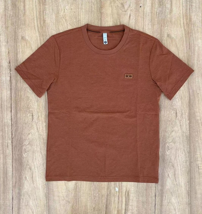 压花logo款短袖无标，男女款，120D高支混纺速干，