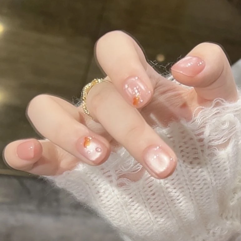 【好运锦鲤】野世手工穿戴甲 清透裸粉玻璃珠 可爱灵动小金鱼少女款