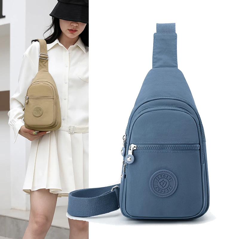 (AK-011)女简约时尚斜挎包单肩小巧牛津布百搭女包休闲多功能胸包