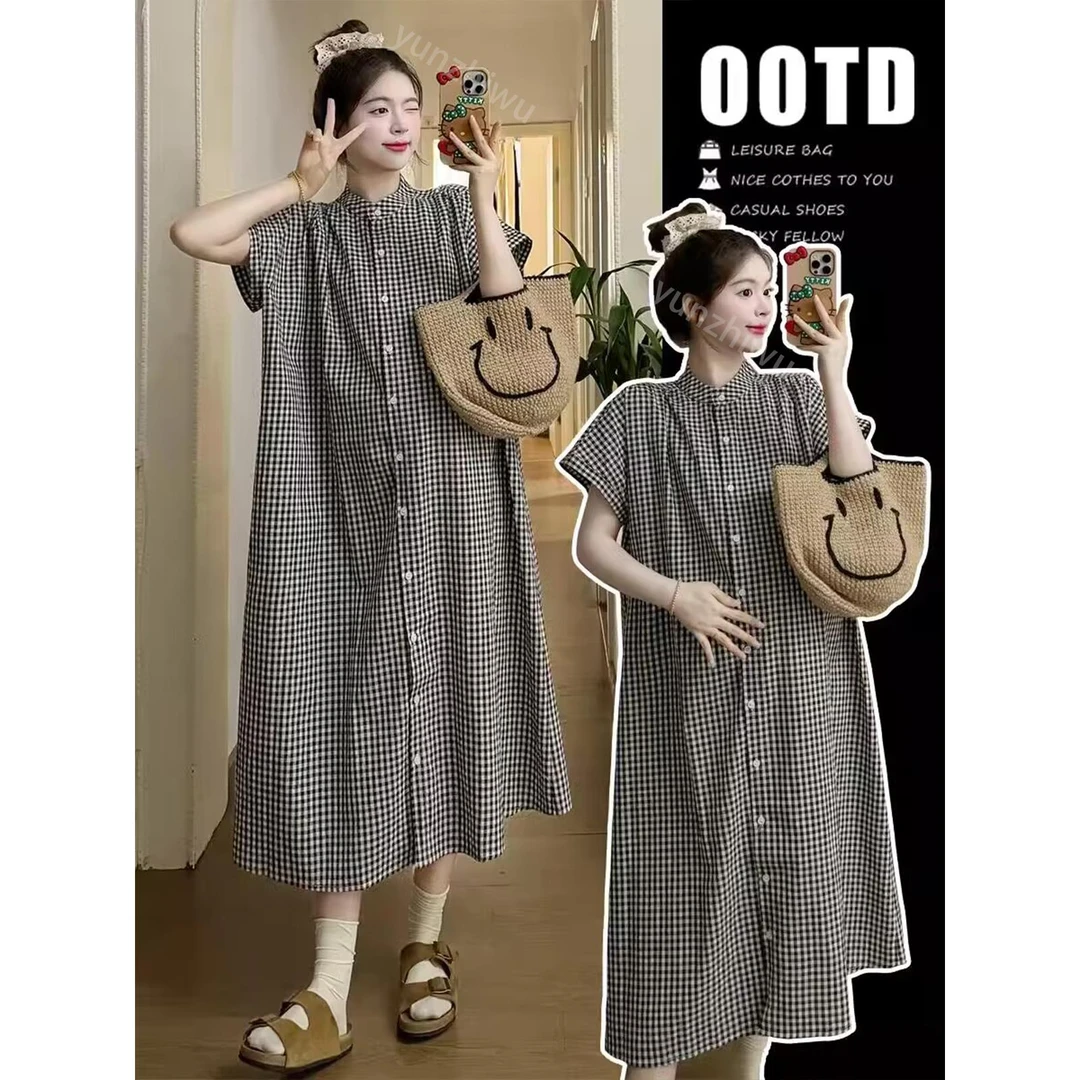 孕妇装夏款2025新款短袖连衣裙夏天长裙时尚洋气时髦夏季裙子