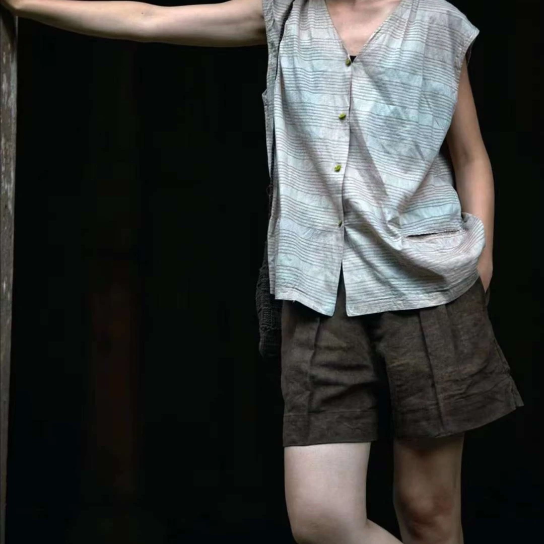 西子分享Z22SS3011 左岸迷香 春夏款 棉麻植物染【短裤】