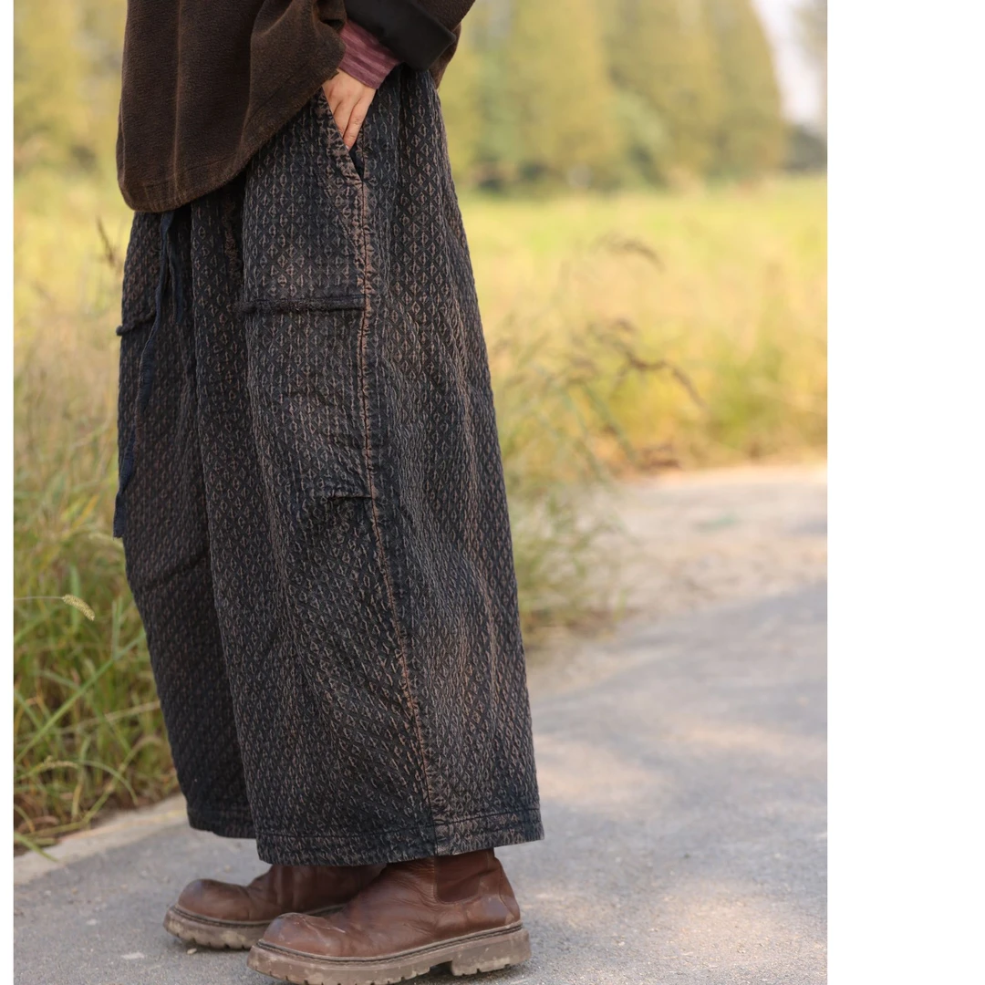 西子分享 6778 古蘭木 泥染  休闲 直筒 【裤子】