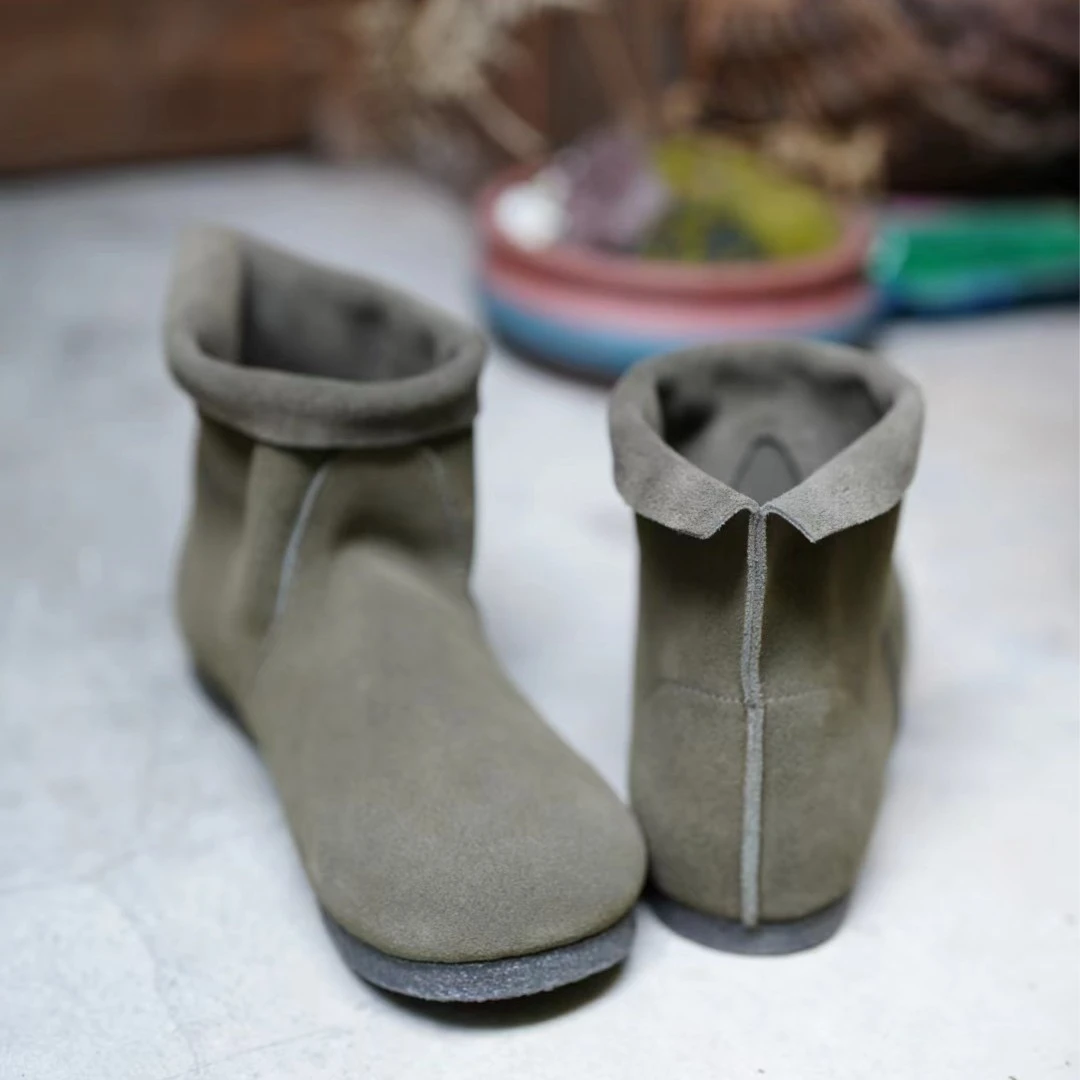 西子分享0168 樆木布衣  时尚休闲 百搭翻毛牛皮【憨憨鞋】