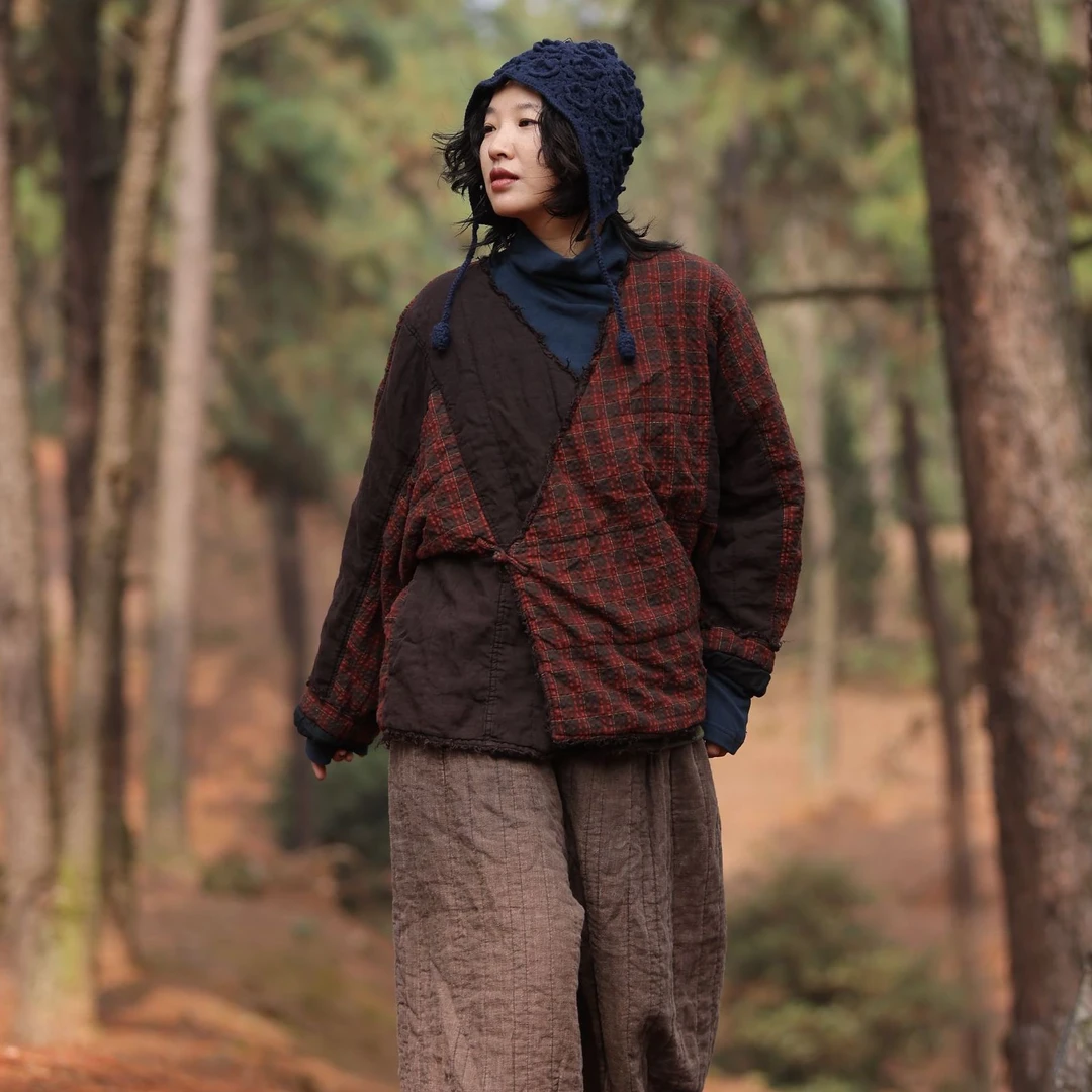 西子分享 6855 古蘭木 复古 文艺 民族风 【棉衣】