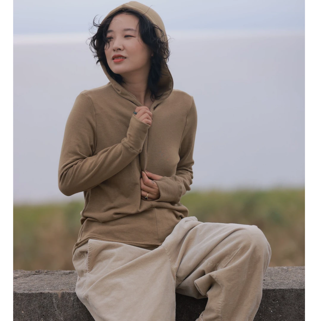 西子分享 6776 古蘭木 水洗 长袖 休闲 【带帽衫】