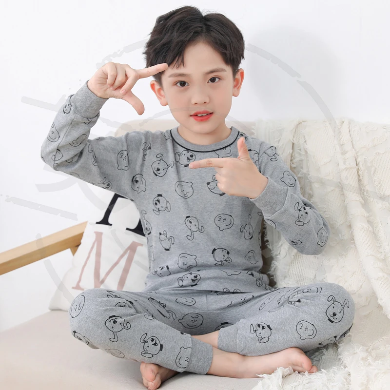 2-14岁儿童内衣套装纯棉女童秋衣秋裤男童全棉线衣小孩睡衣棉毛衫