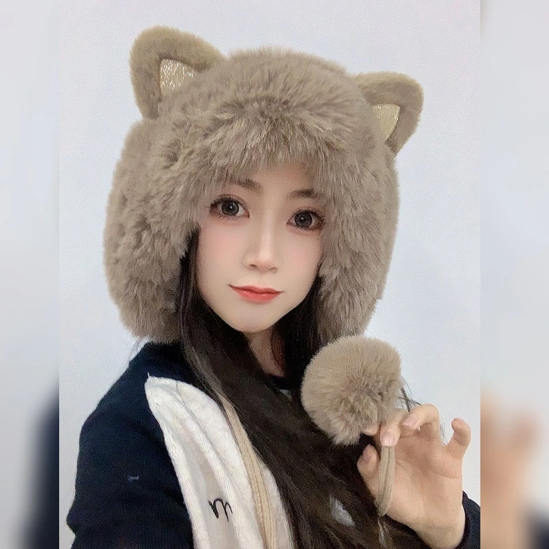 冬季帽子女韩版可爱鹿角狐狸护耳毛绒帽圣诞加厚东北雷锋帽骑车帽