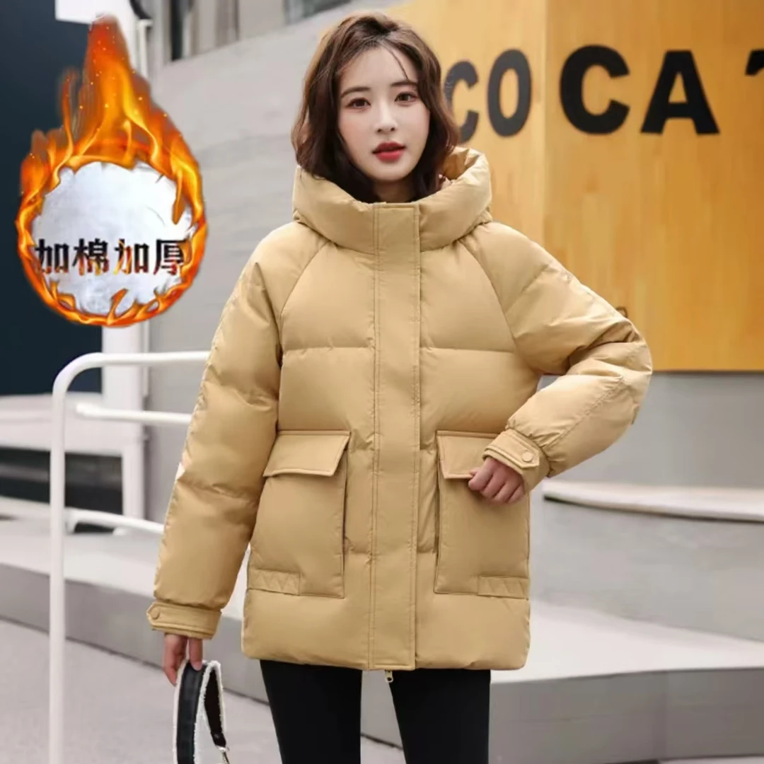 【衣雅严选】8055-1289#新款加棉加厚连帽保暖显瘦款气质棉服外套