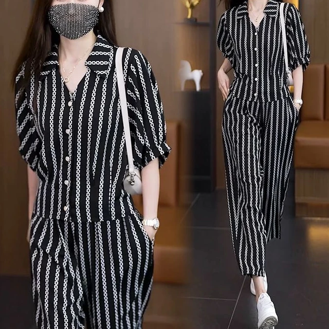 【衣雅严选】3226-454新品冰雪丝缎面气质显瘦高端上衣加裤子