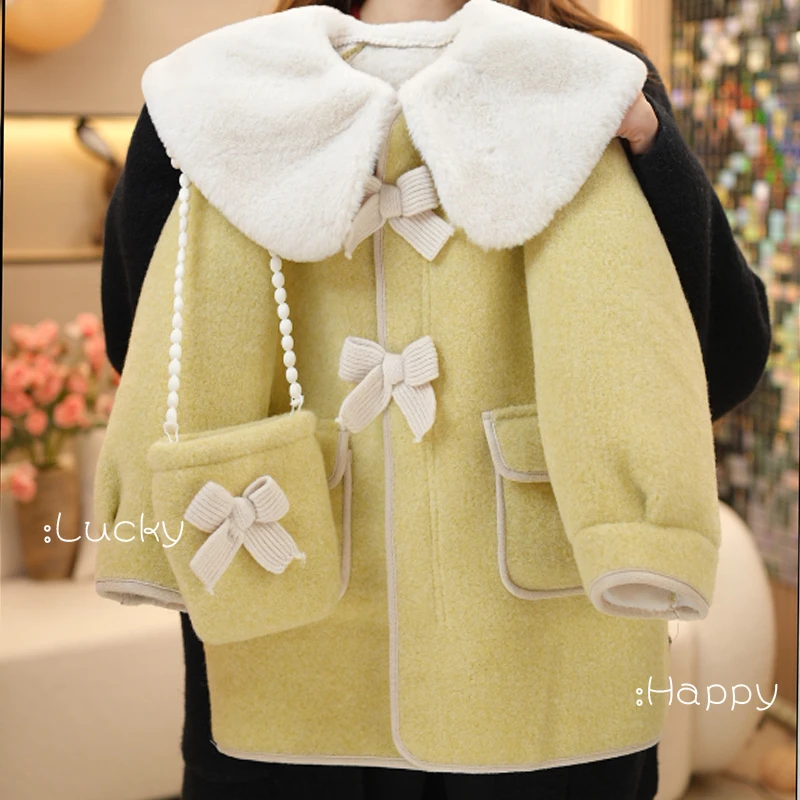 女童外套2024新款冬季女孩气质韩版风衣洋气加厚儿童秋冬长款童装