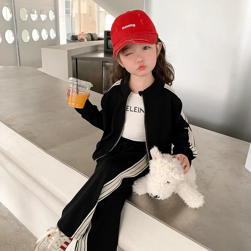 韩版童装女童秋装套装网红衣服洋气2024新款春秋儿童运动服时髦潮