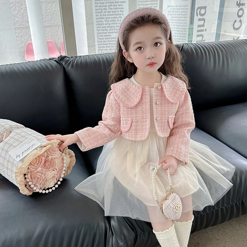女童秋季韩版裙子套装女宝宝时髦小香风连衣裙两件套小童时尚秋装