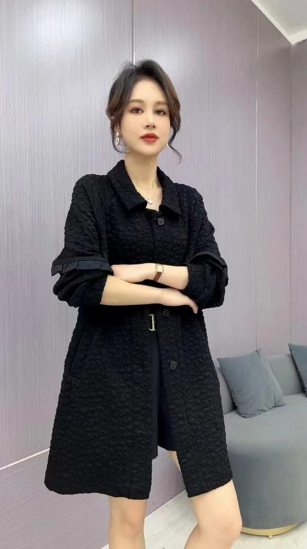 木耳边休闲衬衫风衣