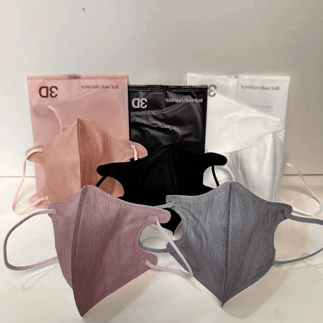 【成人】一次性3d立体舒適透气高颜值时尚防护面纱罩纯色口罩