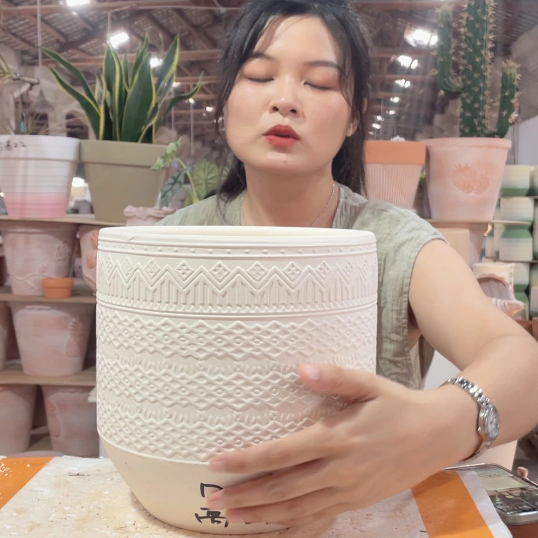 【闪购商品】红陶20CM(含)-50CM(不含)119机雕白陶21-21