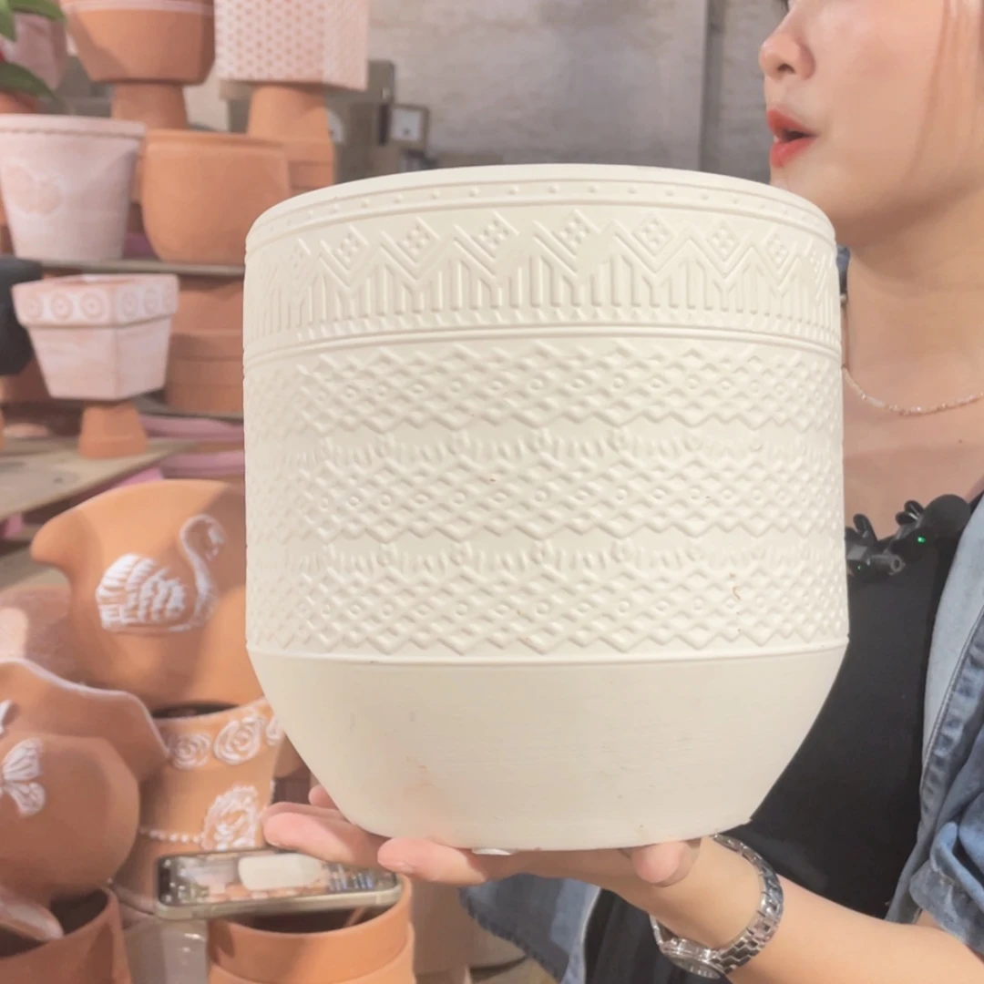 【闪购商品】红陶20CM（含）-50CM（不含）119机雕白陶21-21