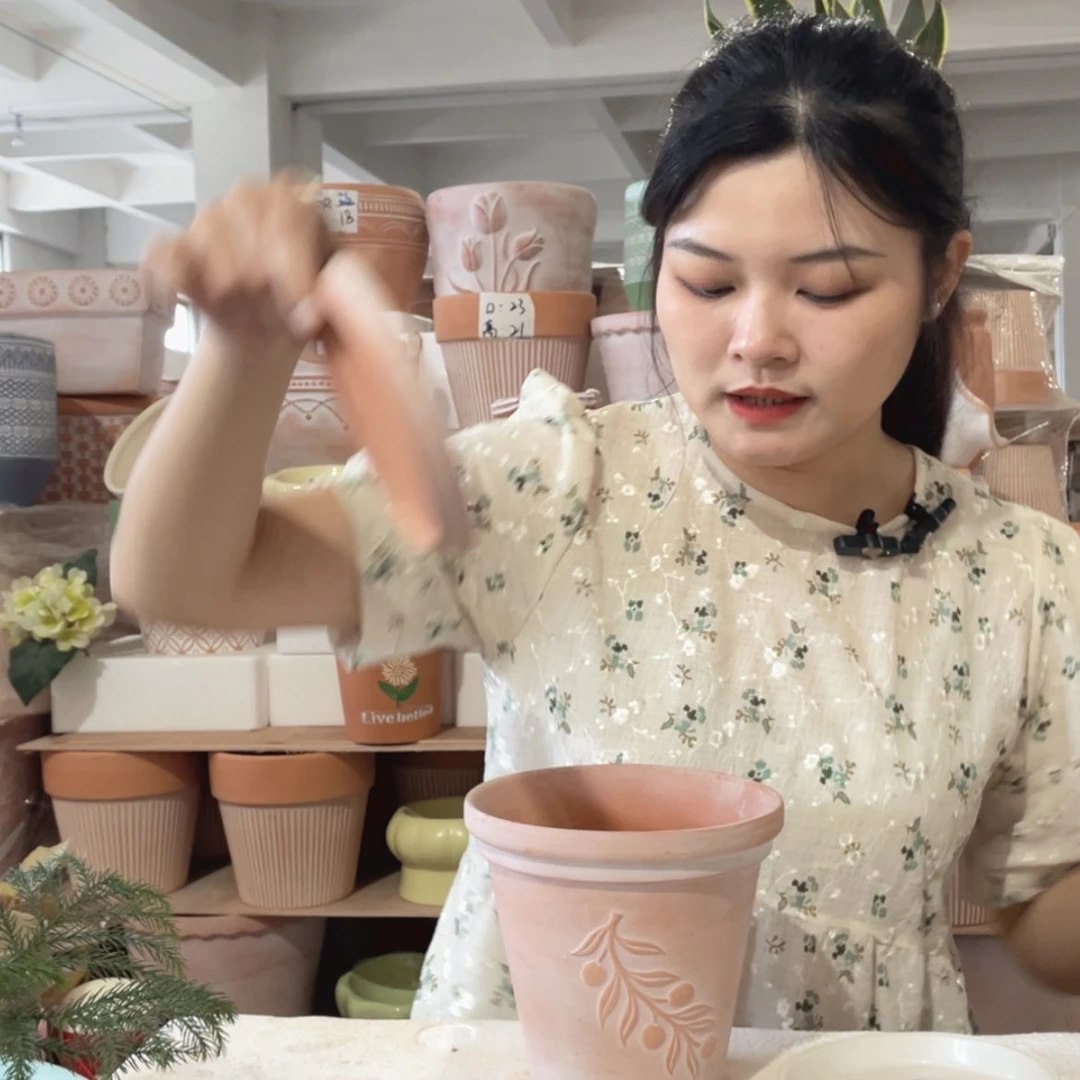 【闪购商品】红陶20CM（含）-50CM（不含）带托复古橄榄16-14