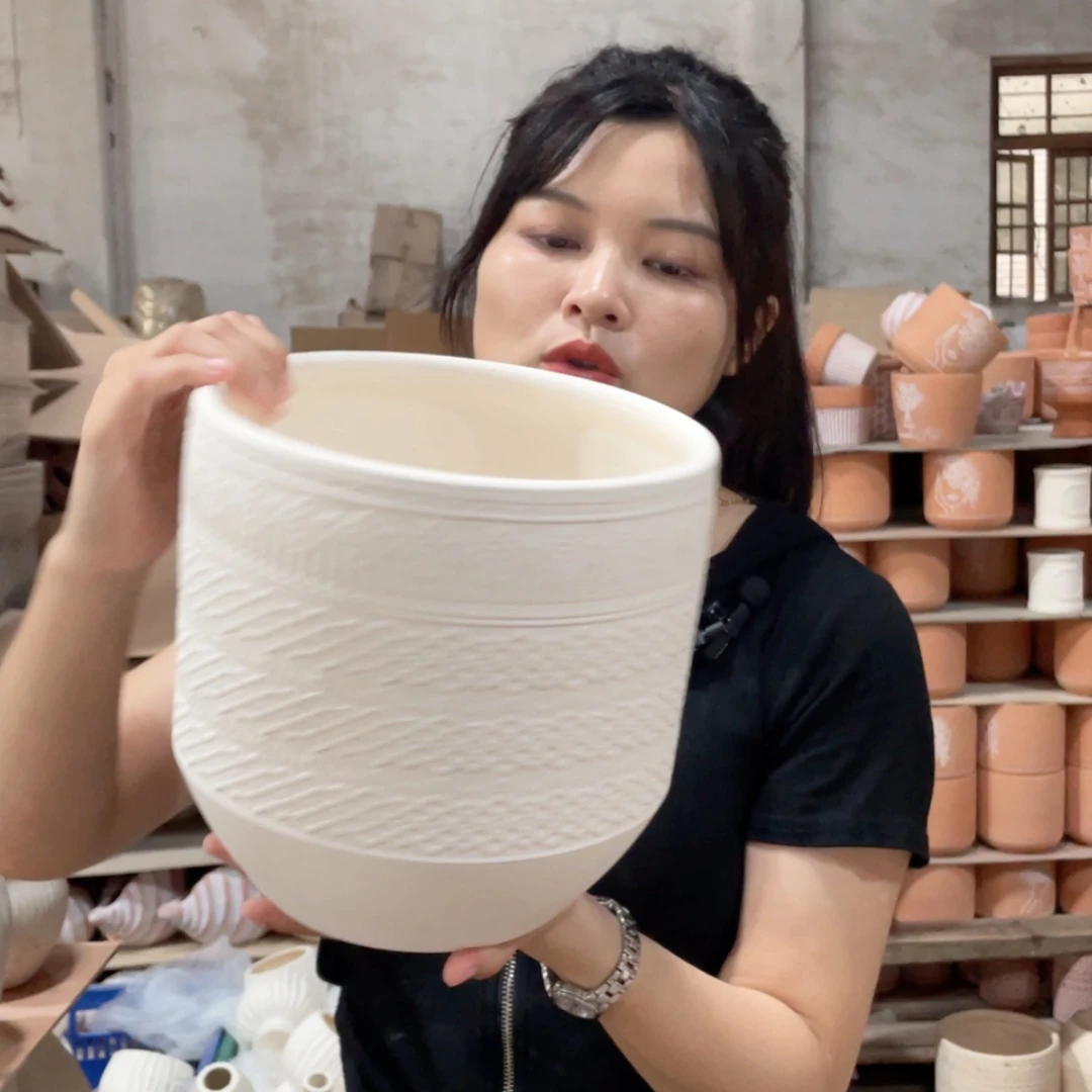 【闪购商品】红陶20CM以下119机雕白陶21-21