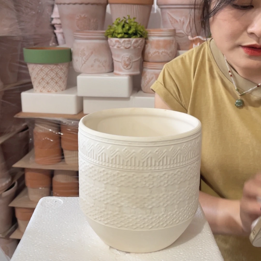 【闪购商品】红陶20CM（含）-50CM（不含）119机雕白陶16-16