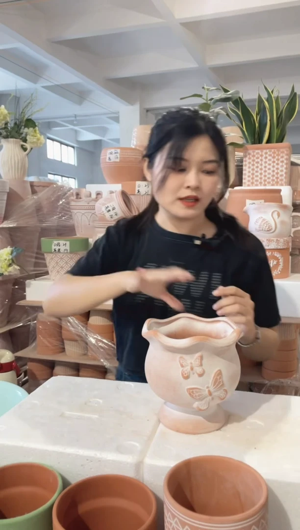 【闪购商品】红陶20CM（含）-50CM（不含）复古双蝶15-16