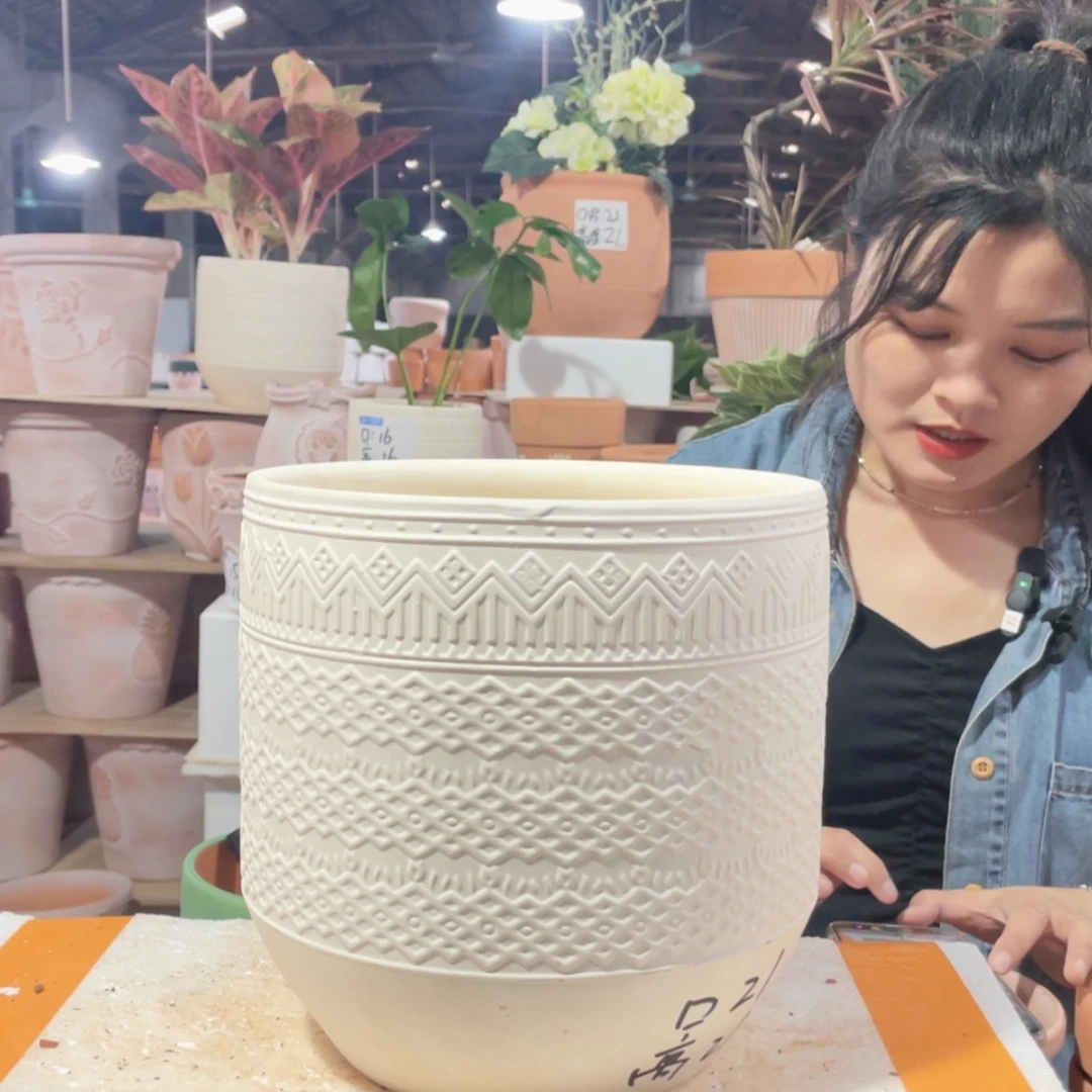 【闪购商品】红陶20CM（含）-50CM（不含）119机雕白陶21-21