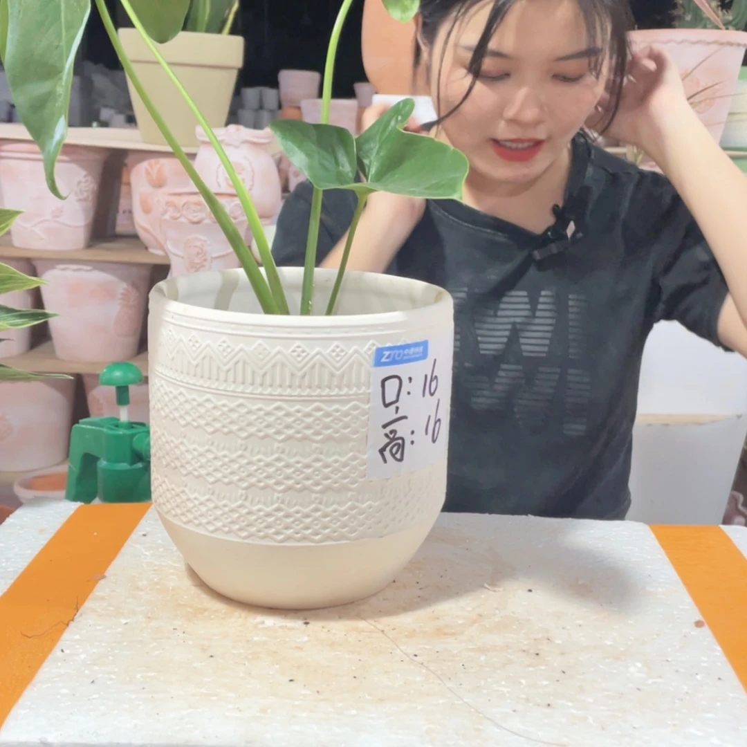 【闪购商品】红陶20CM(含)-50CM(不含)119机雕白陶16-16
