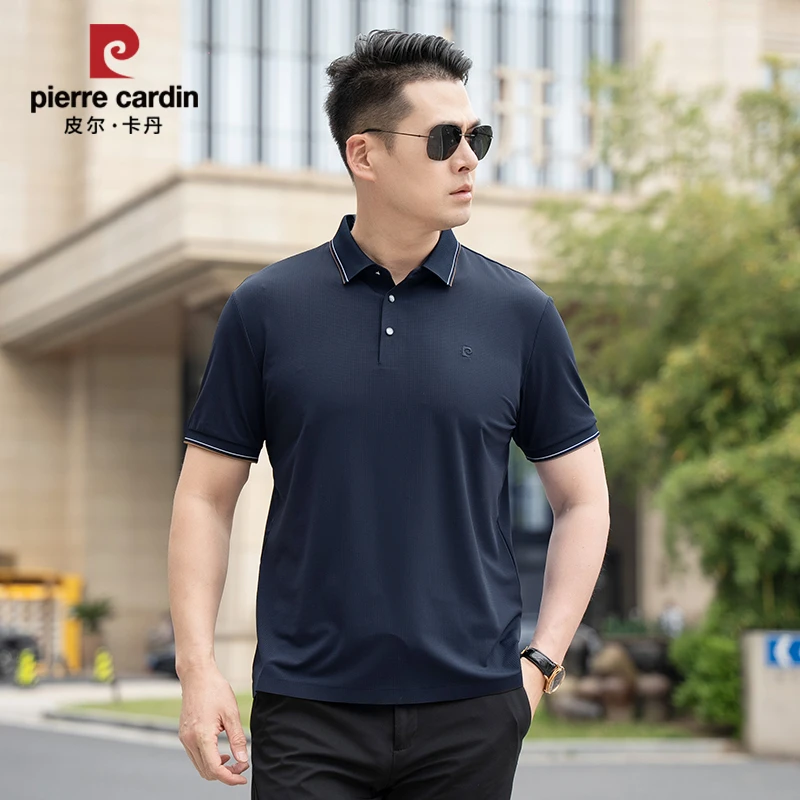 皮尔卡丹2024夏季新款纯色弹力凉感短袖POLO休闲速干商务半袖衬衫
