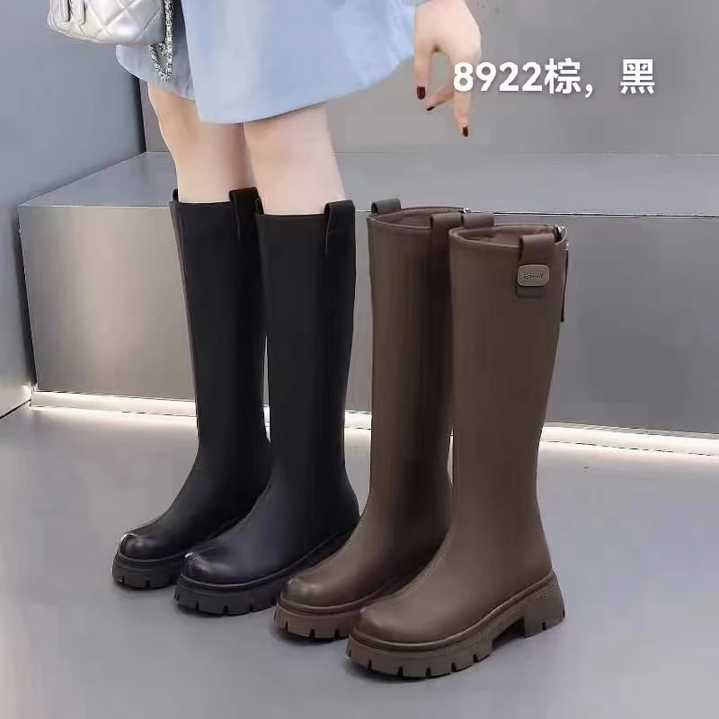 【张建高菊专属】8922厚底加绒长筒靴高靴2023秋冬新款骑士靴不过膝