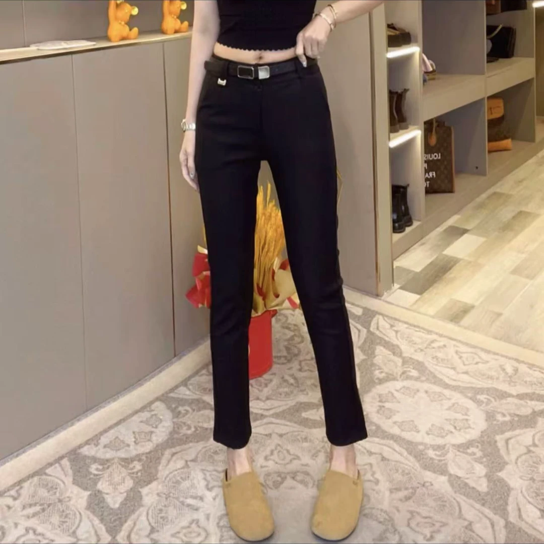 冬款加绒显瘦百搭小直筒裤#625