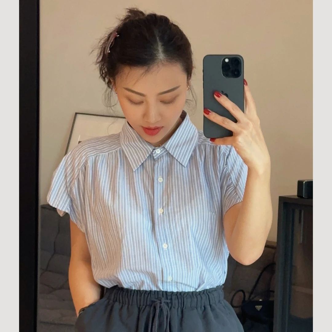 XIYE&W【泡芙袖衬衫】宽松条纹衬衫