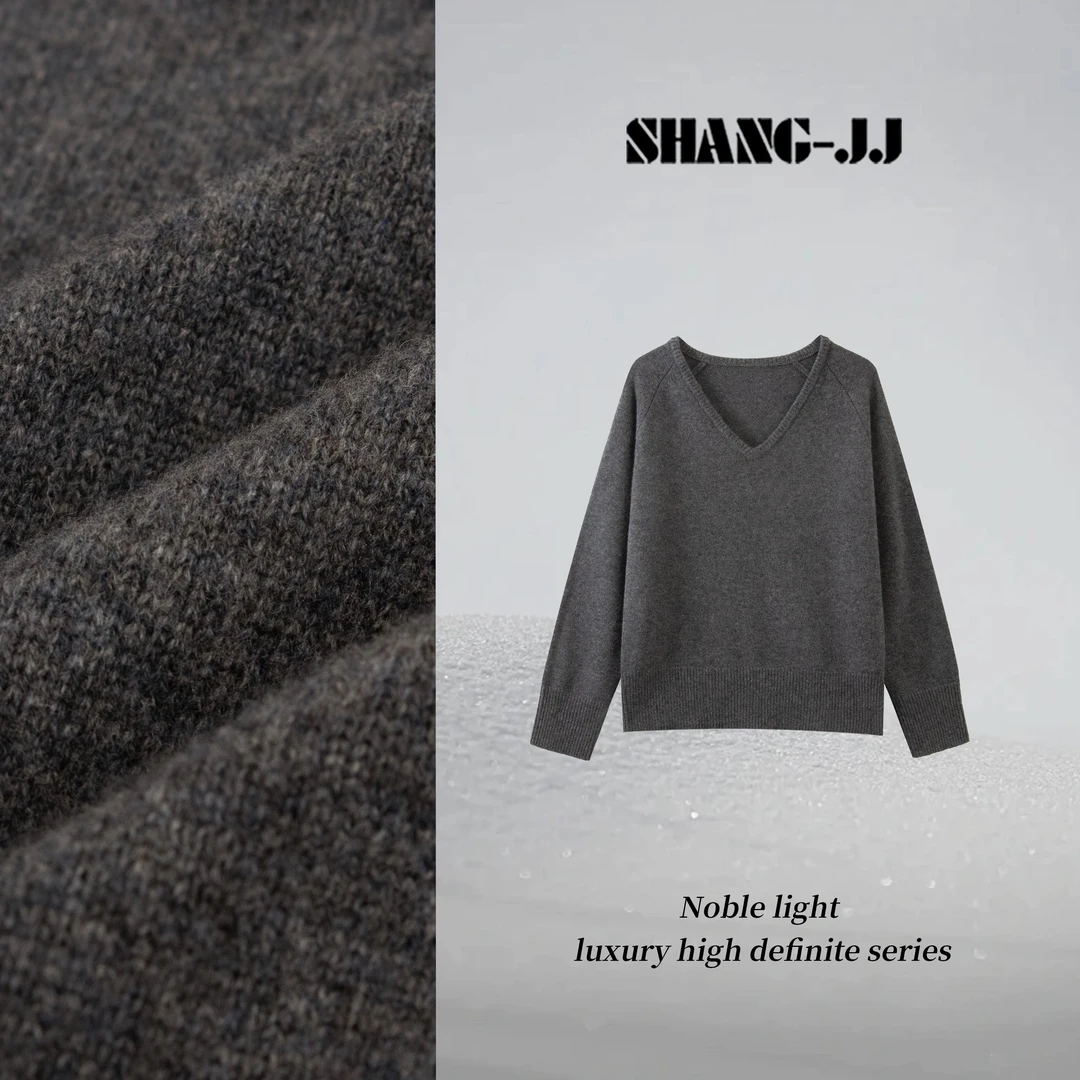 SHANG-JJ【灰色轨迹】24秋冬新品满分羊毛宽松慵懒针织毛衣q132769p