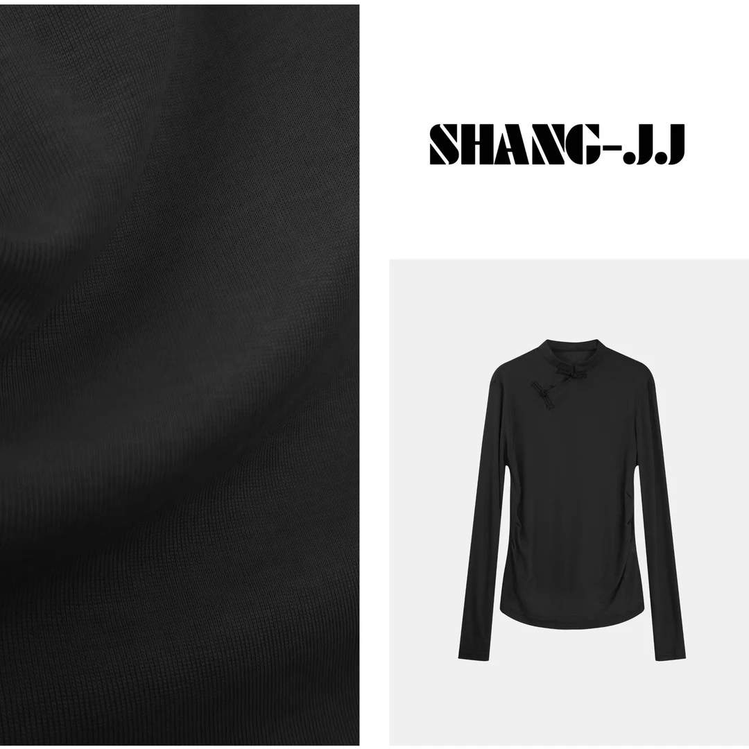 【向云端】莱赛尔+羊毛国风盘扣上衣女新中式旗袍风针织衫q130024p