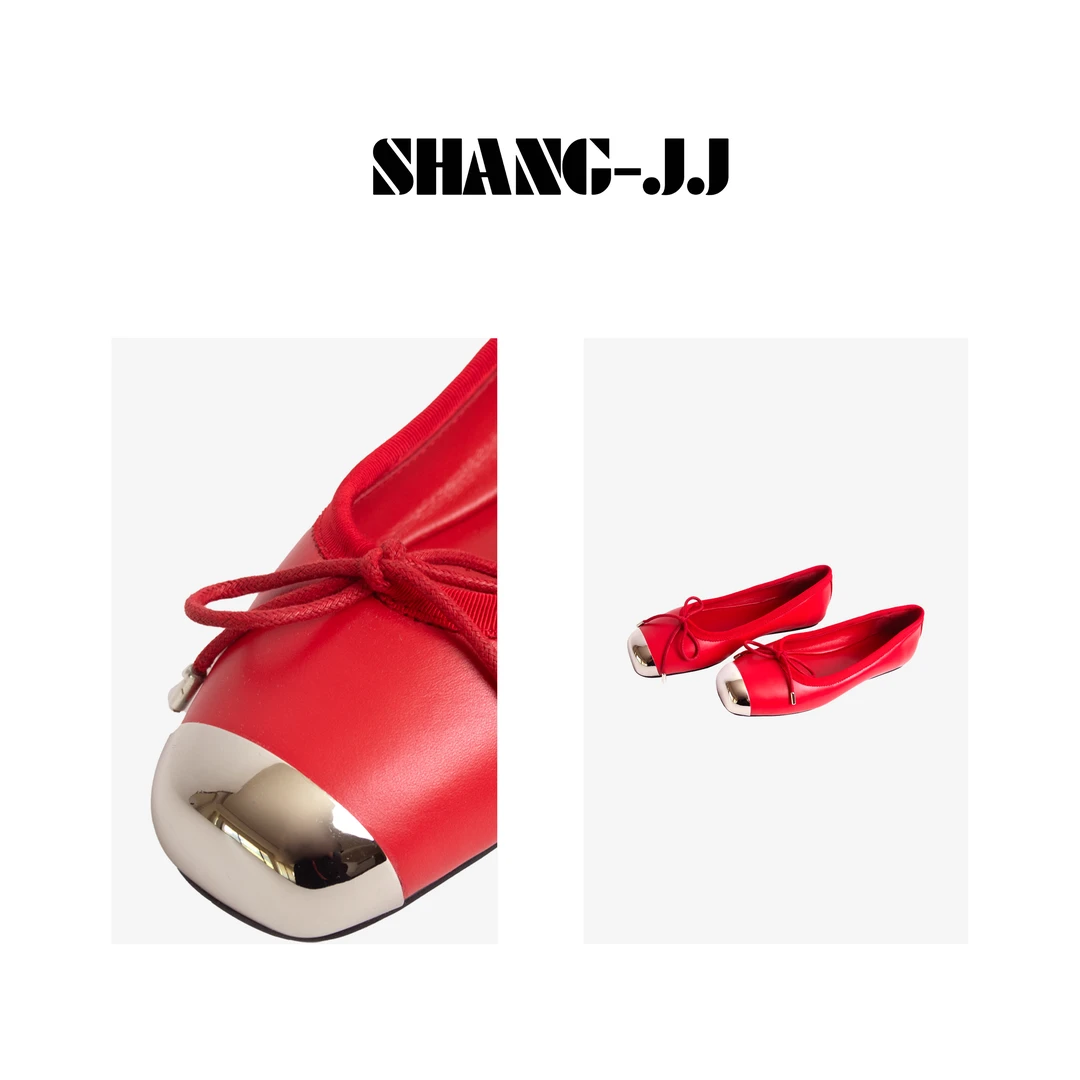 SHANG-JJ【赤豆】24新款时尚休闲百搭浅口时尚小皮鞋q131475p