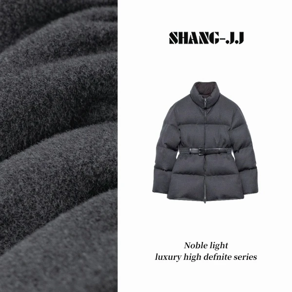 SHANG-JJ【拉达小蛮腰】秋冬新品洋毛+鹅绒蓬松保暖羽绒服q132789p