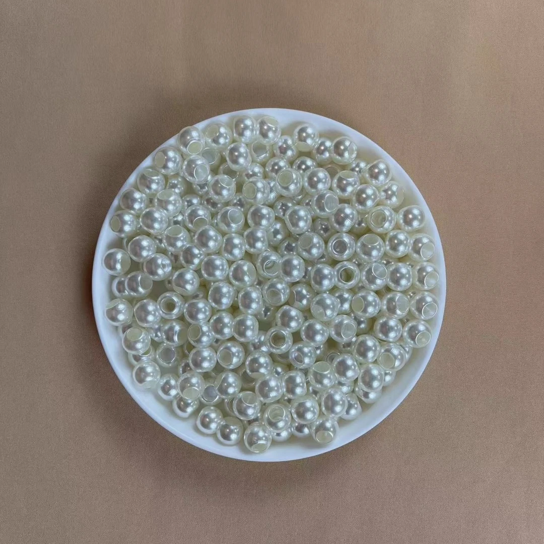 【大孔仿珍珠】DIY手工米白 仿珍珠12mm  14mm  16mm 大孔ABS珠珠