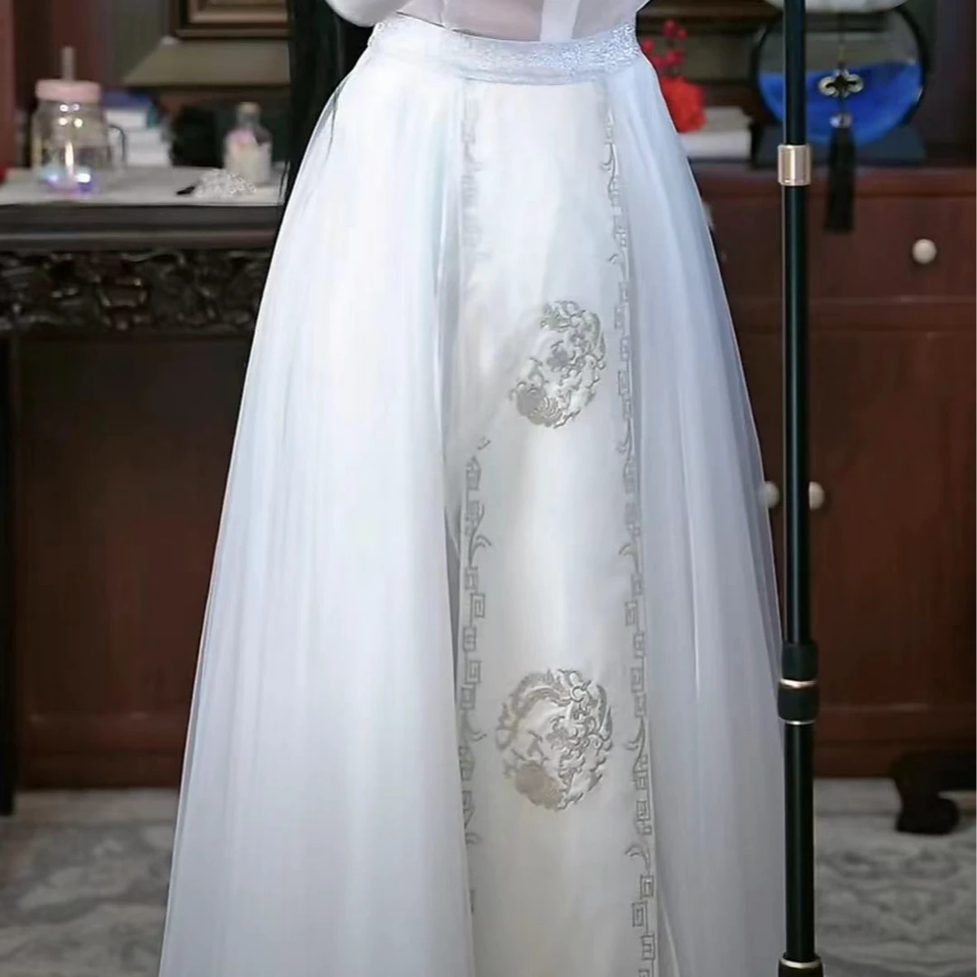 魏元高定/高定国风松紧网纱半裙-0133