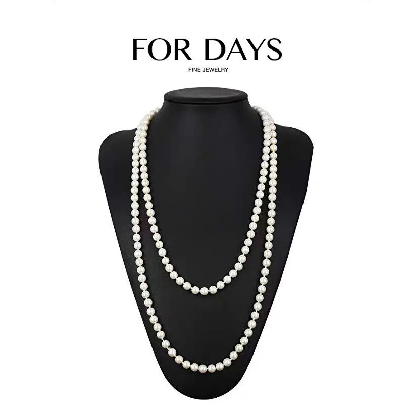 非金属仿珍珠项链 FOR DAYS优雅轻奢长款白珠珠项链BZ0108-160