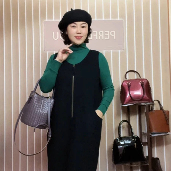 【兰姐专属】雅·春秋花苞型设计无袖连衣裙（库存特价）