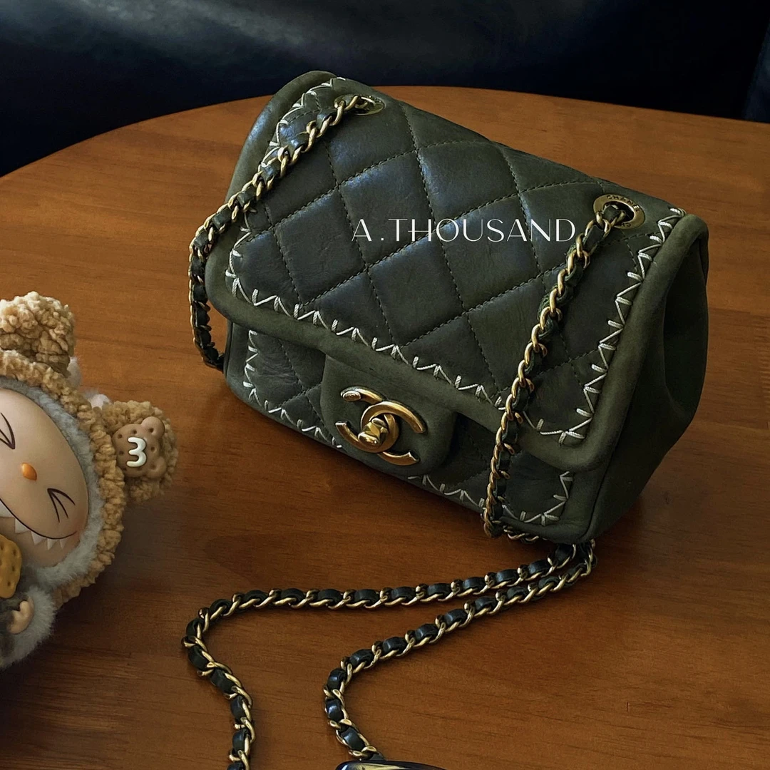 95新 Chanel/香奈儿 Chanel方胖镭射21底长16斜挎包 63530611