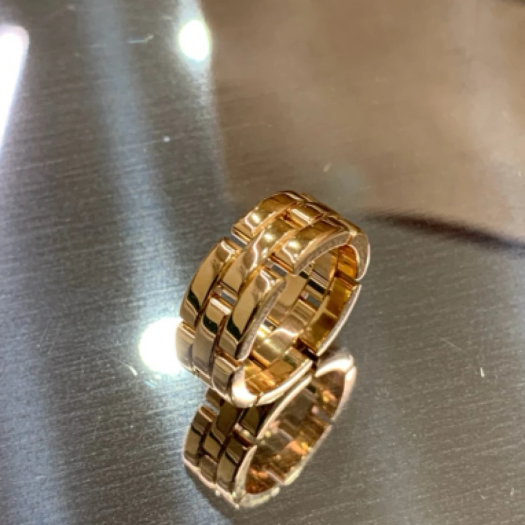 95新 Cartier/卡地亚 18K金坦克戒指54-12431492