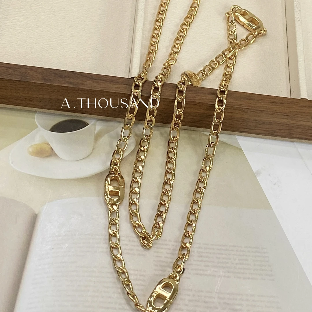 95新 DIOR/迪奥 金色CD字母长项链