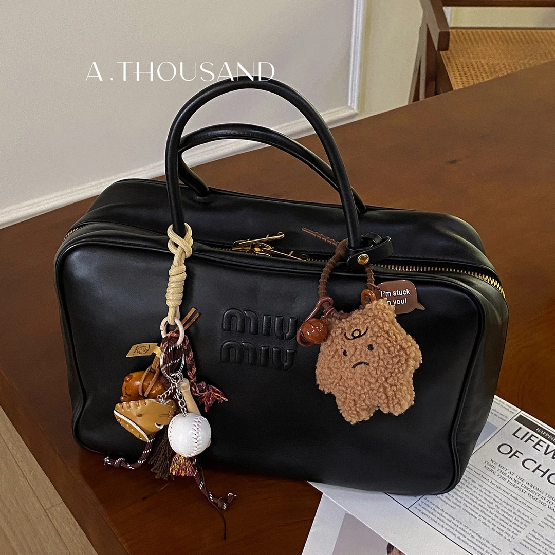 95新 MIU MIU/缪缪 黑色公文手提包一代休闲简约