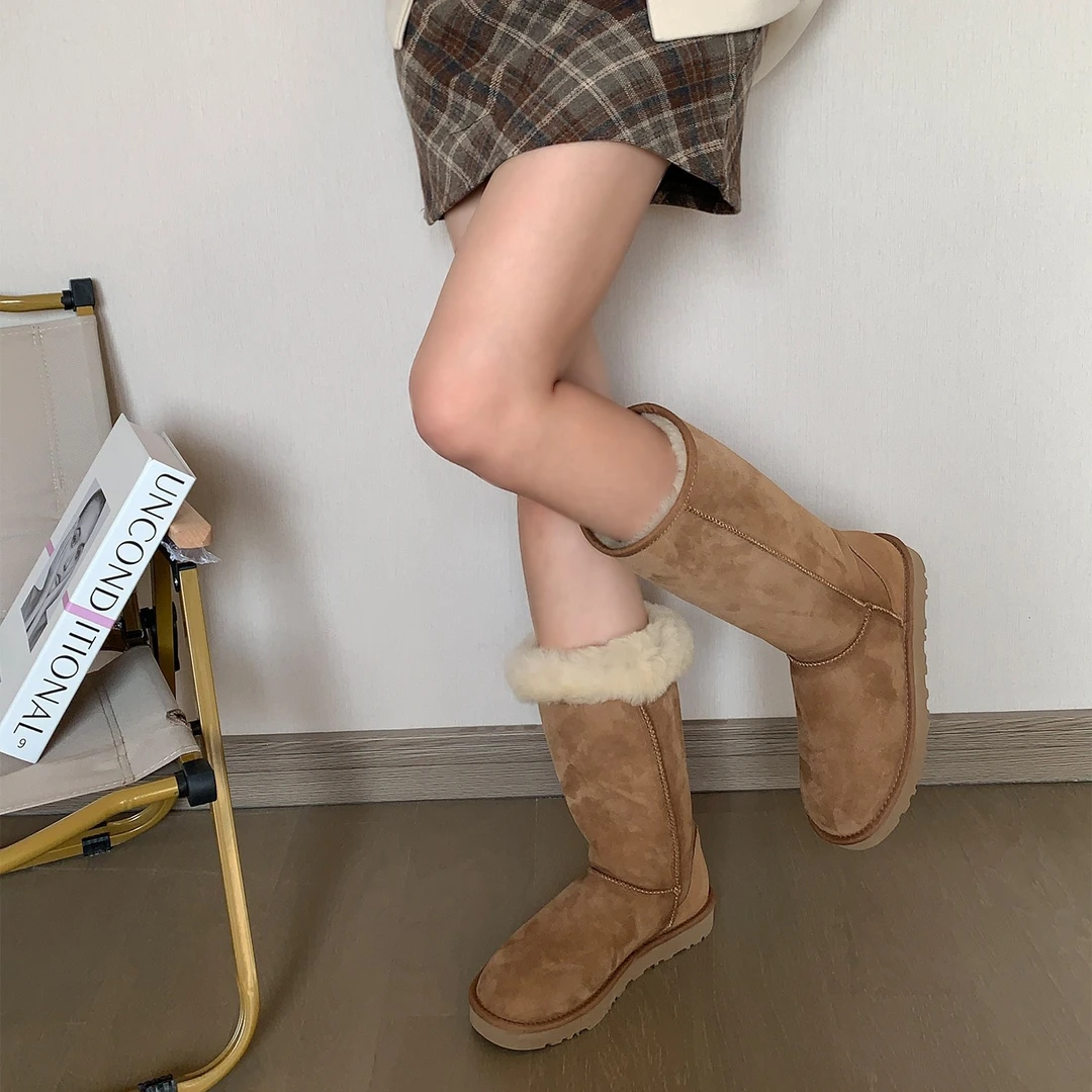 东北雪地靴女皮毛一体防水加绒加厚保暖过膝长筒高筒靴女冬季外穿