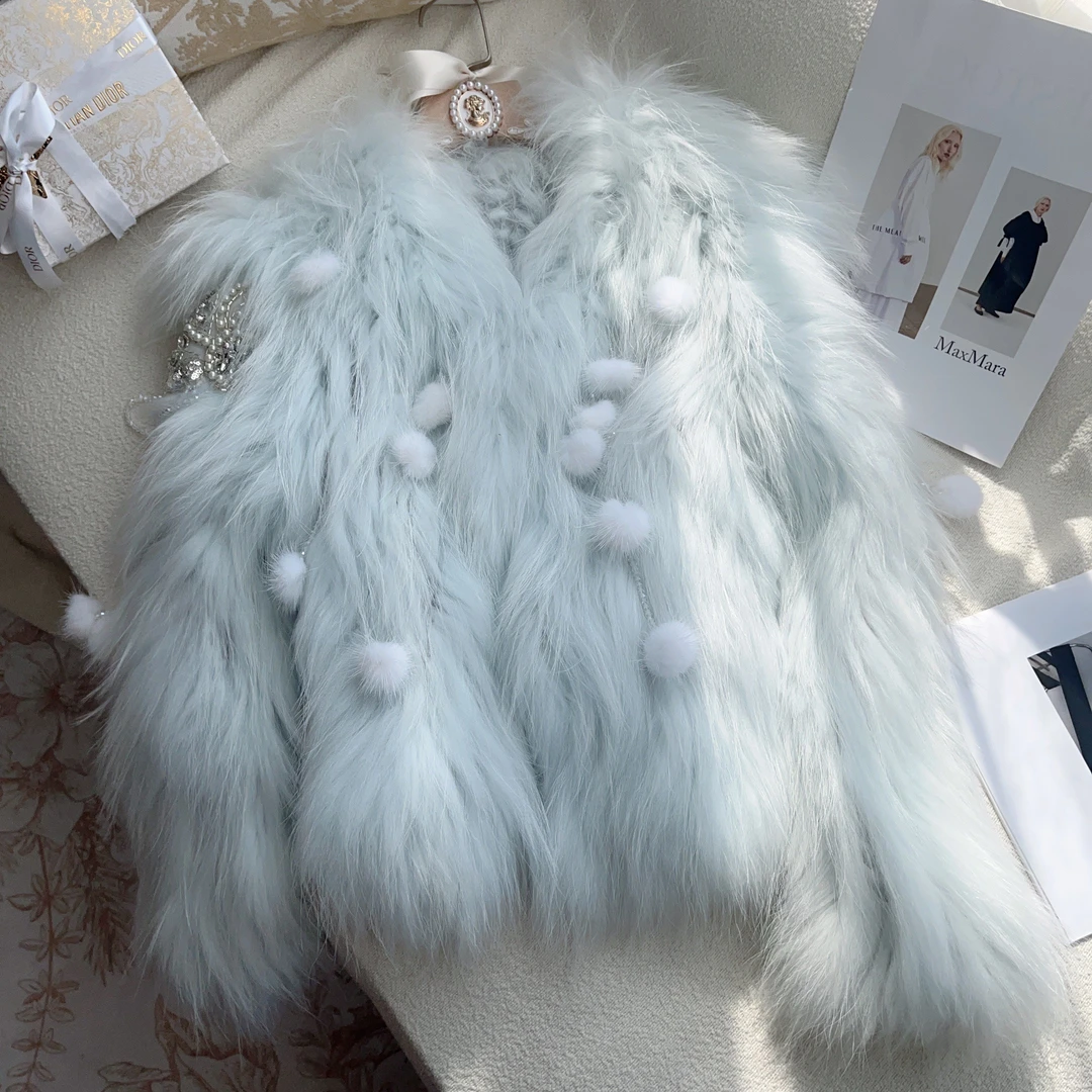 2024秋冬【微雪】重工镶钻流苏高级感草草外套宽松气质大衣