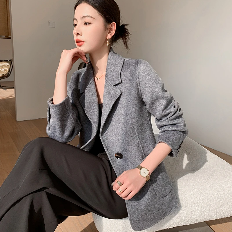 24-新款西装领双面纯羊毛大衣短款