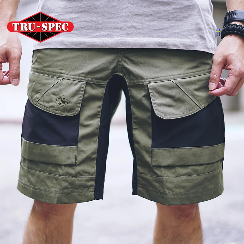 TRU-SPEC铁牌弹力战术短裤男24-7系列迅速休闲户外拼色工装五分裤