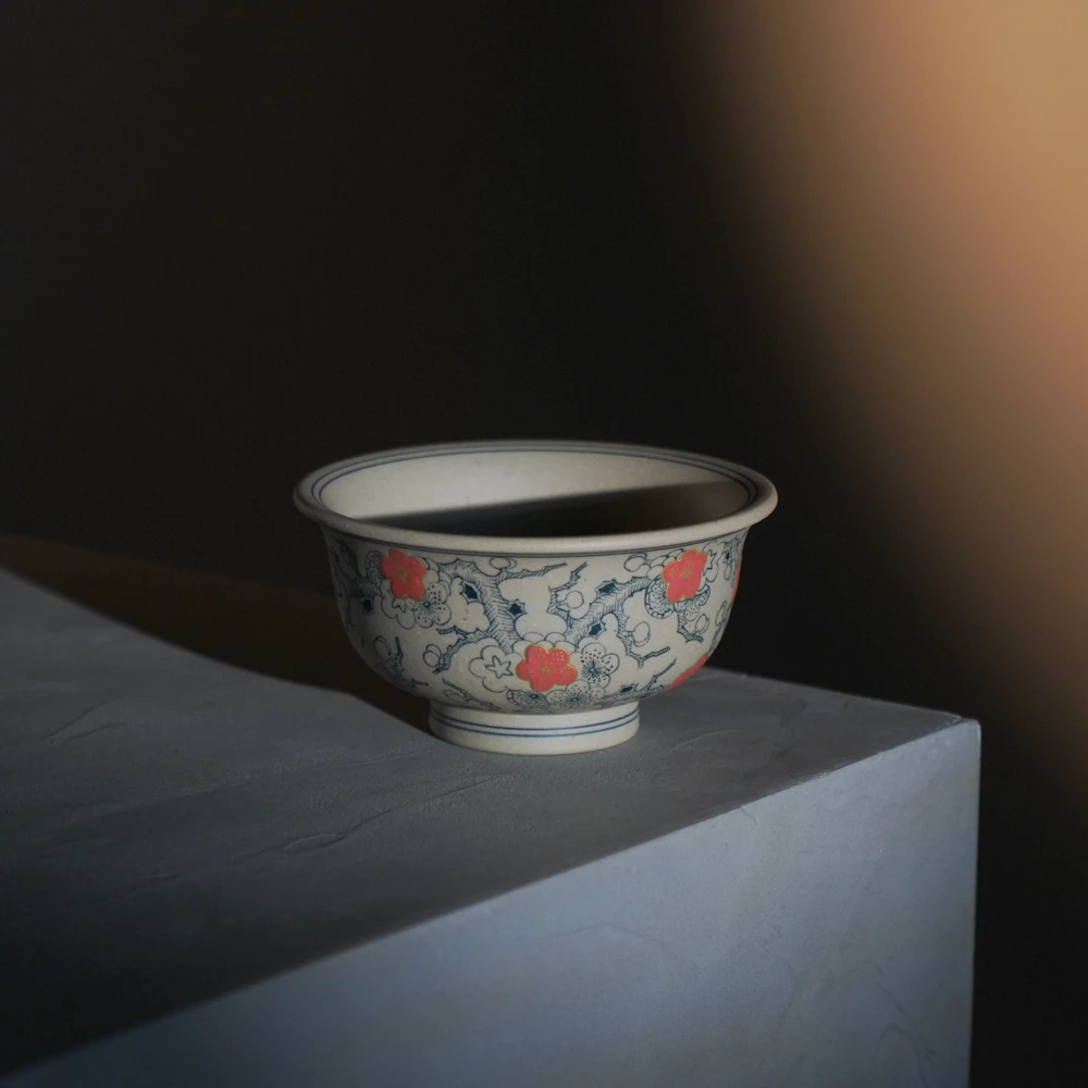 《预售》树见造物×三廖堂丨《梅花压手杯》紫砂 主人杯 手绘