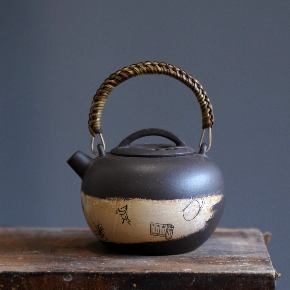 《预售》树见造物×三廖堂丨《文房四宝高温煮水壶》 煮水壶 茶壶