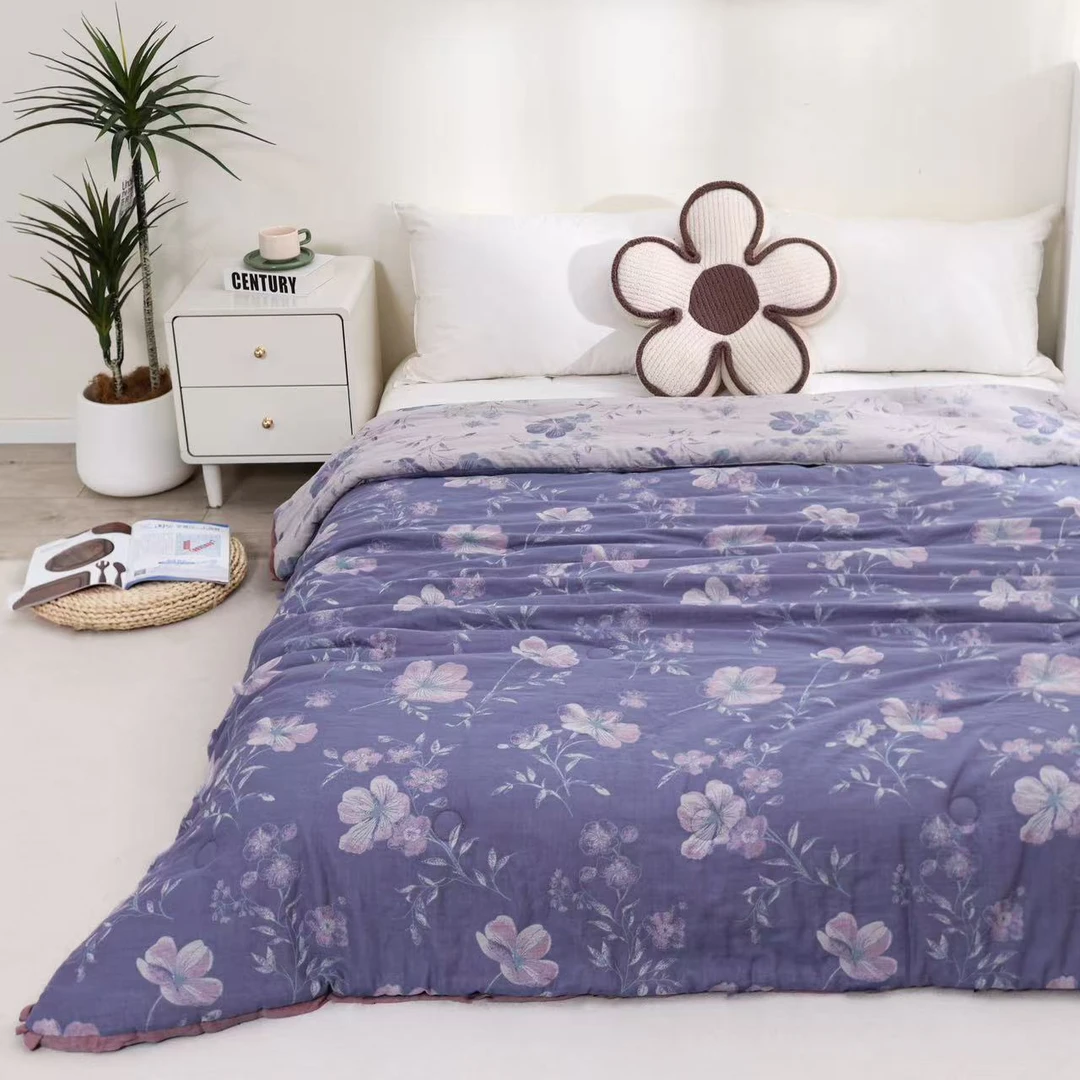 【格桑花 被子】2x2.3米 精梳棉双层纱双人纱布冬被